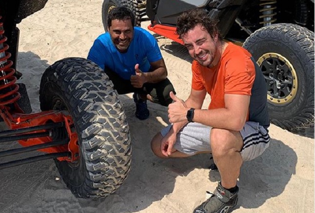 Fernando Alonso se prepara para el Dakar entrenando con Al-Attiyah 1 alonso al attiyah