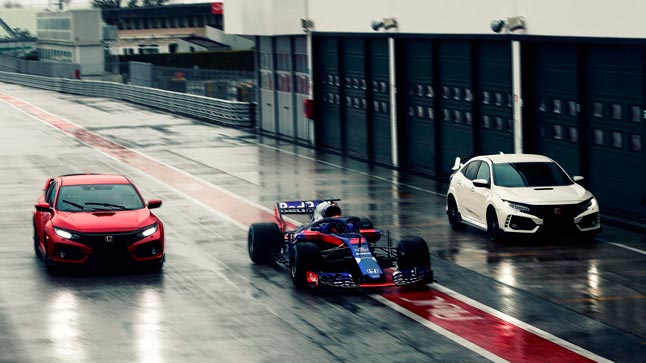 Los pilotos de Toro Rosso Honda F1 eligen el Honda Civic Type R para su día a día 1 civictyperredbulltororossohondaformula1racingdrivers