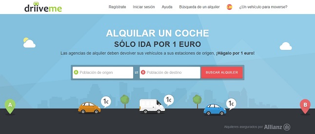 DriiveMe, el servicio de alquiler de coches por 1 euro 1 driiveme