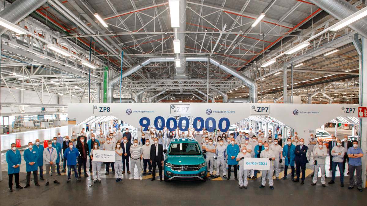 La planta Volkswagen Navarra celebra la producción de 9 millones de coches 1 la planta de volkswagen navarra fabrica su coche 9 millones