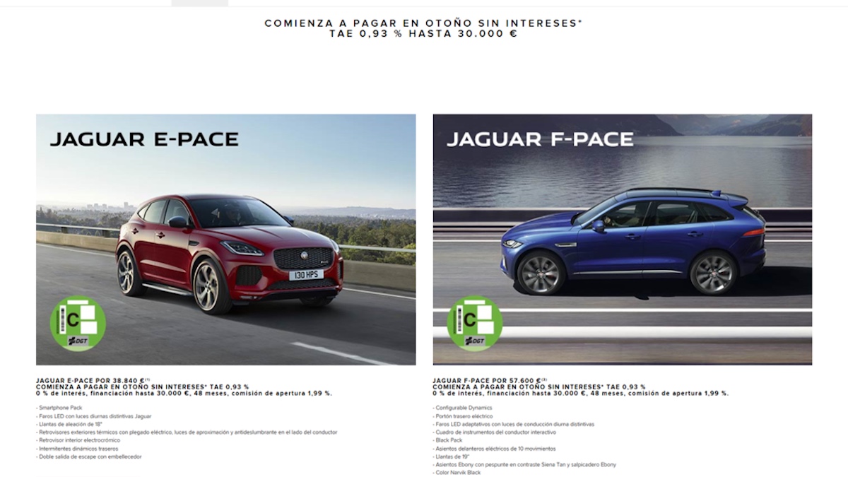 Ofertón: financia tu Jaguar sin intereses y no pagues hasta octubre 1 ofertas jaguar