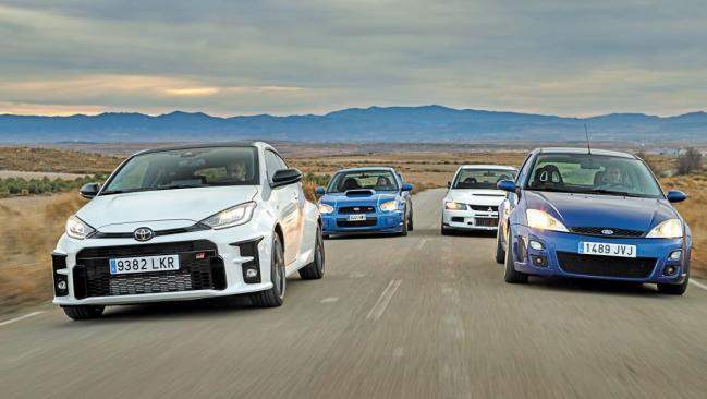Comparativa: Toyota GR Yaris vs STI Spec C vs EVO IX RS vs RS 200 1 El Toyota GR Yaris desafía a tres leyendas de los tramos: ¿hay nuevo rey en la montaña?