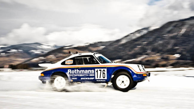 El Porsche 911 del Dakar en la nieve 1 Walter Rhörl pilota el Porsche 911 del Dakar en la nieve