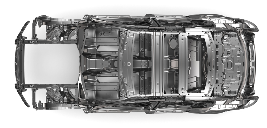 Jaguar XE chasis vista cenital