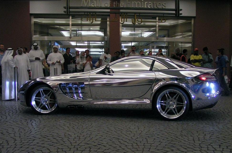 Mercedes SLR McLaren bañado en oro blanco puro