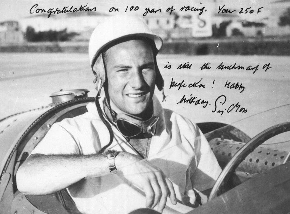Stirling Moss felicita a Maserati por sus 100 años de vida