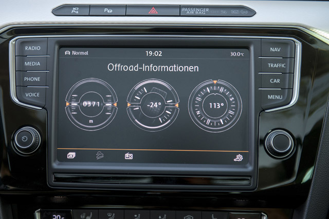 Volkswagen Passat Alltrack, pantalla off-road