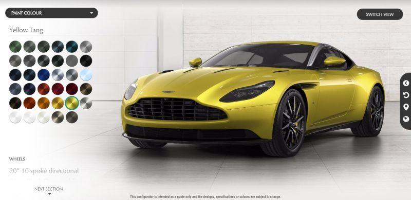 Configurador online Aston Martin DB11