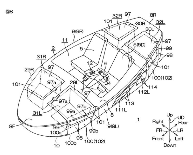 Boceto coche anfibio Yamaha