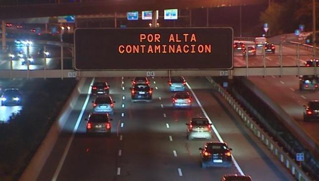 Contaminación en Madrid, velocidad limitada