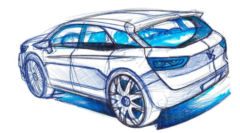 Boceto trasera DS 7 Crossback