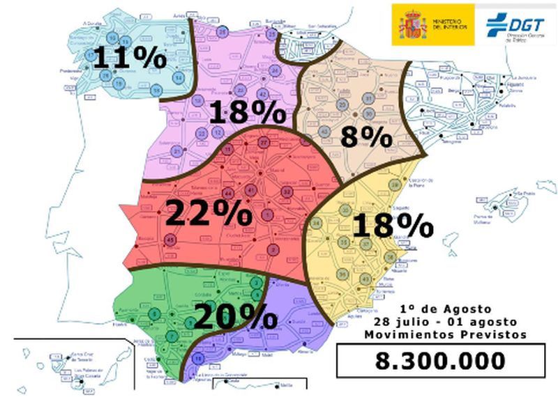 Infografía tráfico DGT operación salida