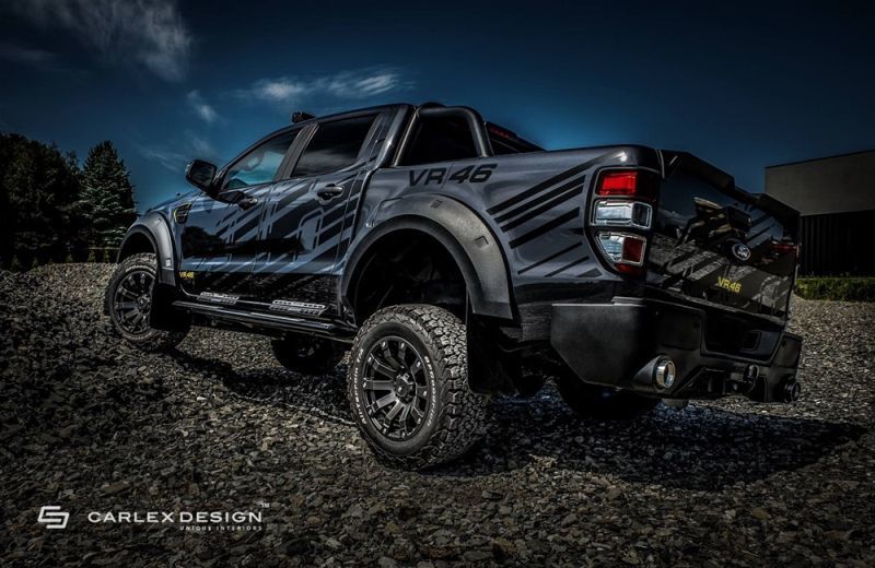 Trasera del Ford Ranger preparado por Valentino Rossi, Carlex Design y MS-RT