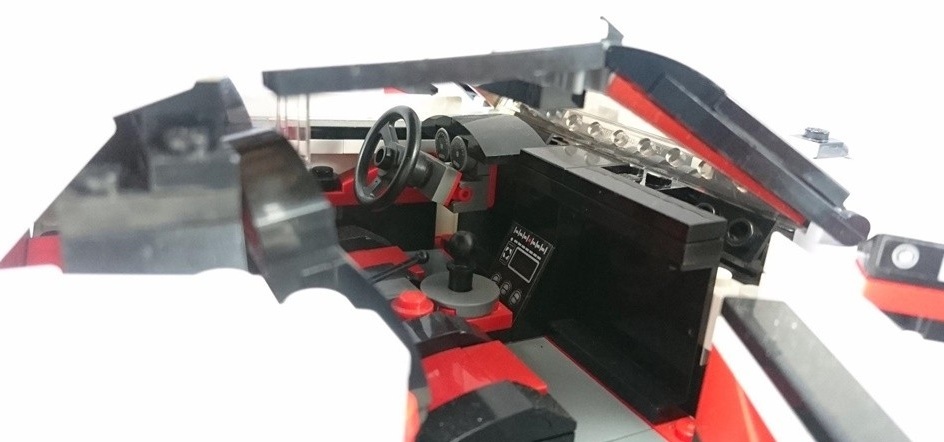 Interior del Nissan GT-R de Lego