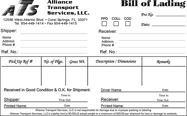 Bill of Landing