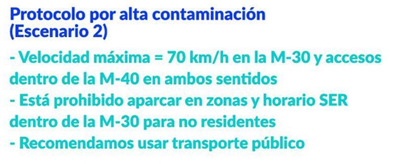 Escenario 2 contaminación Madrid