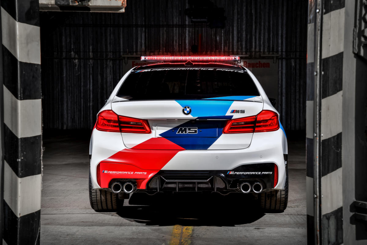 Trasera del BMW M5 Safety Car de MotoGP