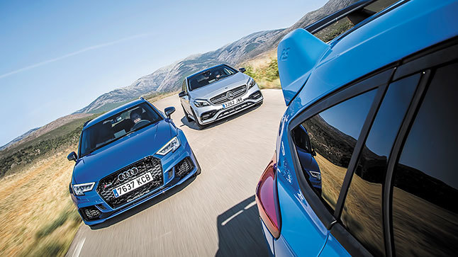 Comparativa: Audi RS 3 vs Ford Focus RS vs Mercedes-AMG A 45