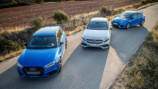 Comparativa: Audi RS 3 vs Ford Focus RS vs Mercedes-AMG A 45