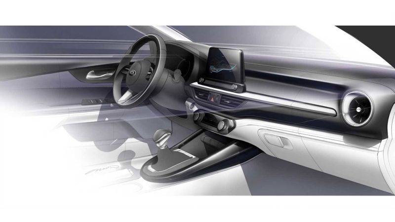 Boceto del interior del Kia Forte 2018