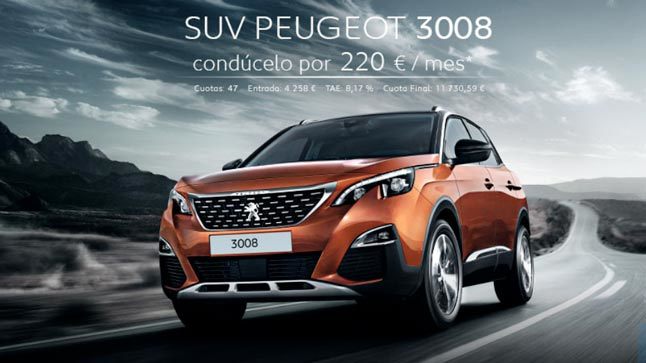 Peugeot 3008 por 220 euros al mes