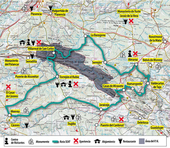 mapa pn monfrague