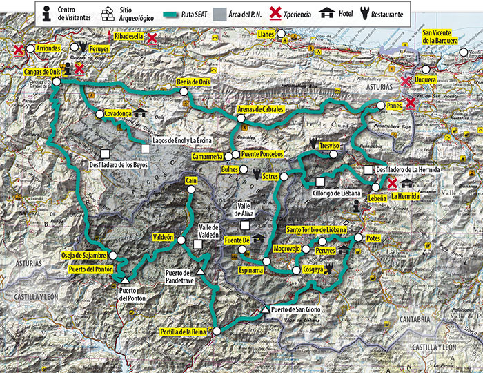 mapa ruta SEAT por Picos de Europa