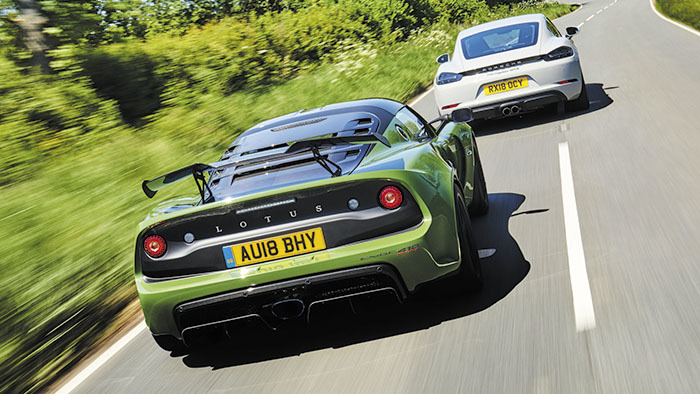 Comparativa Porsche 718 CAyman GTS vs lotus Exige 410