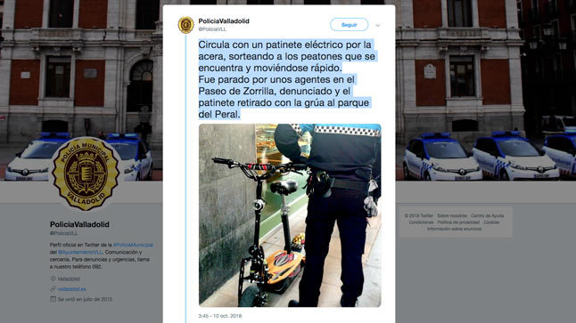 Multa patinete Valladolid