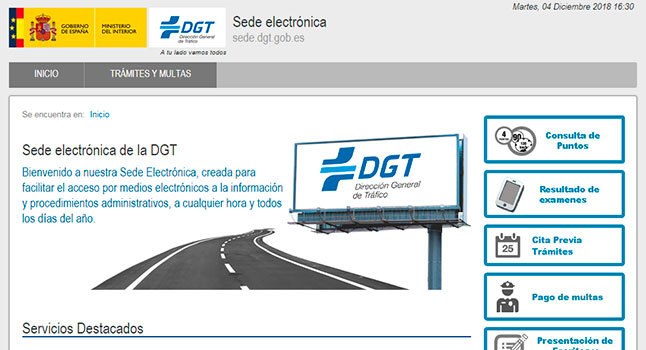 sede electronica trafico dgt