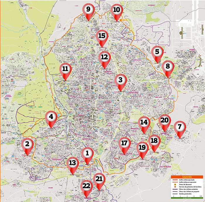 mapa parkings disuasorios Madrid ciudad