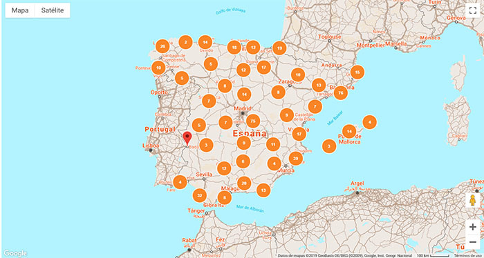 mapa puntos de repostaje de GLP