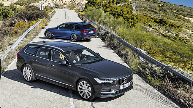 comparativa BMW M550d vs. Volvo V90 T8