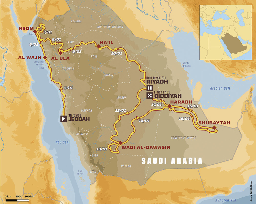Mapa Dakar 2020