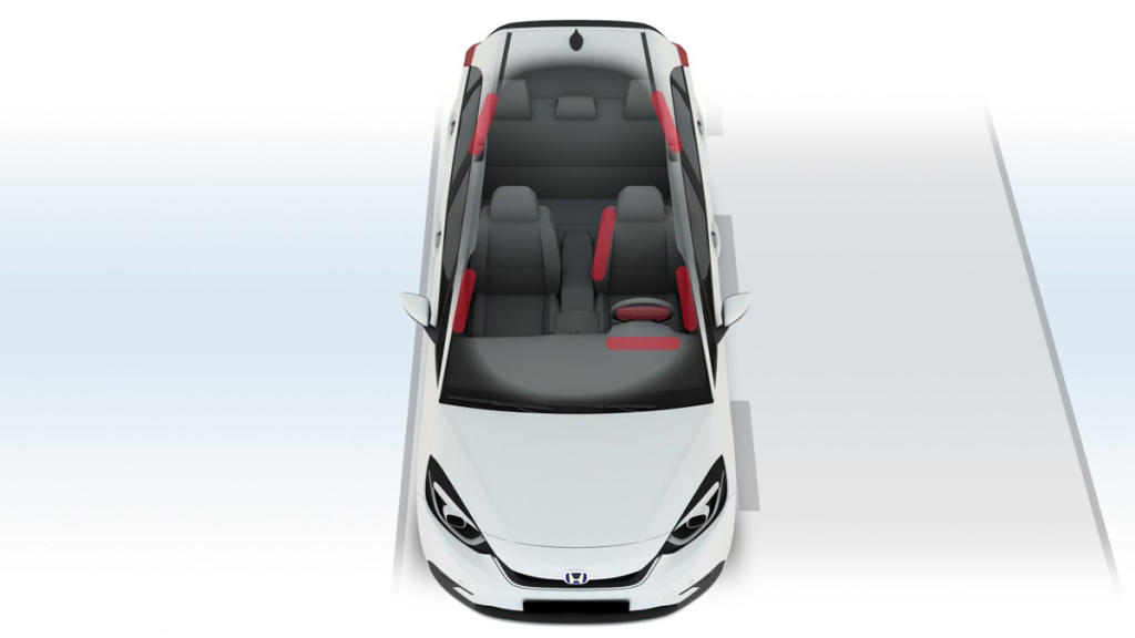 Ubicación de los 10 airbags del Honda Jazz