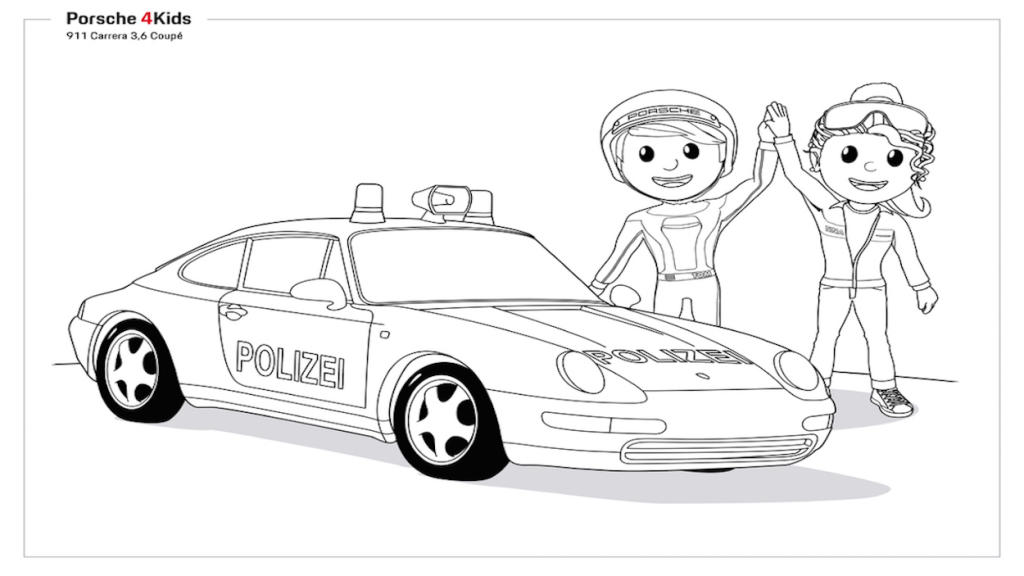 Lámina colorear Porsche 4kids