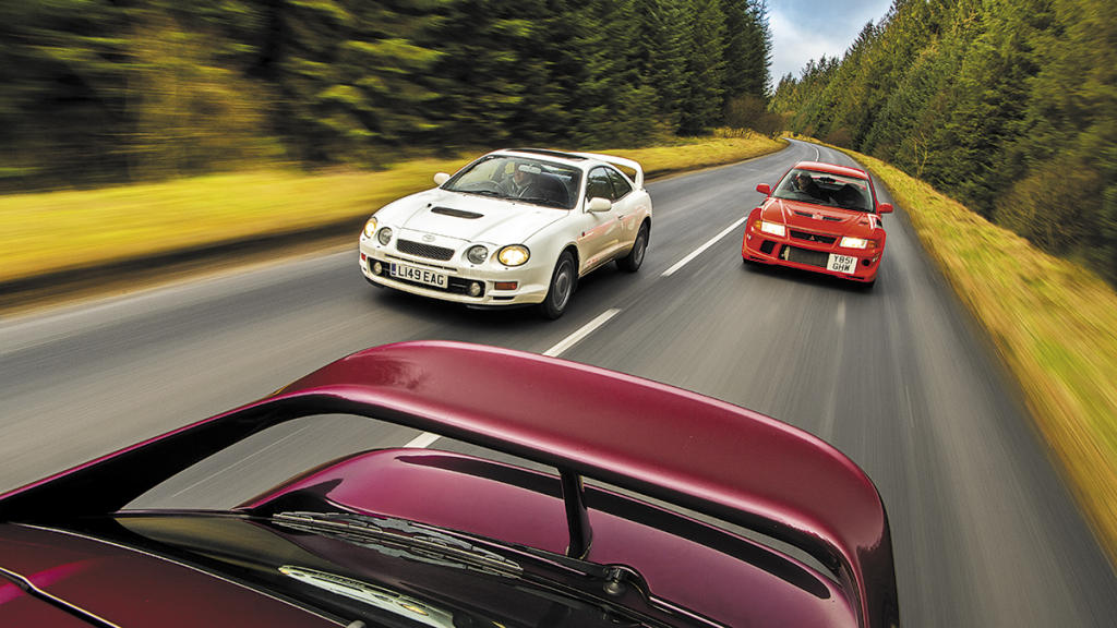 Toyota Celica GT Four, Ford Escort RS Cosworth y Mitsubishi Lancer TME