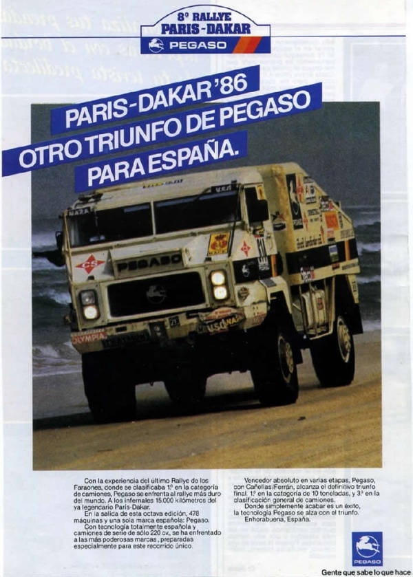 Camión Pegaso del Dakar