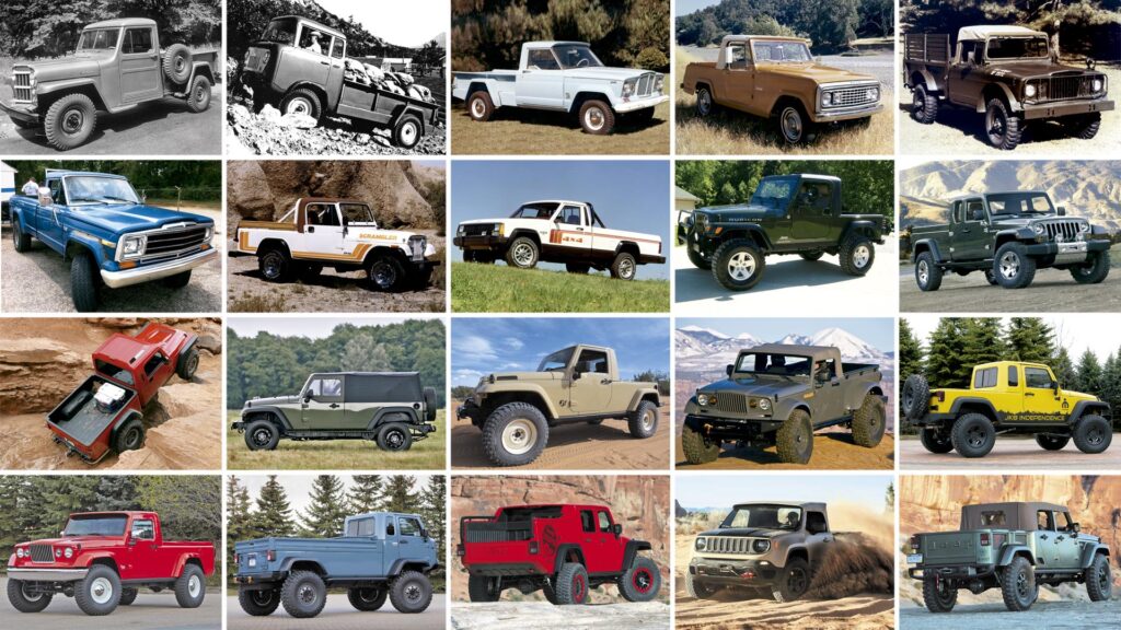 20 Jeep pick up anteriores al Gladiator