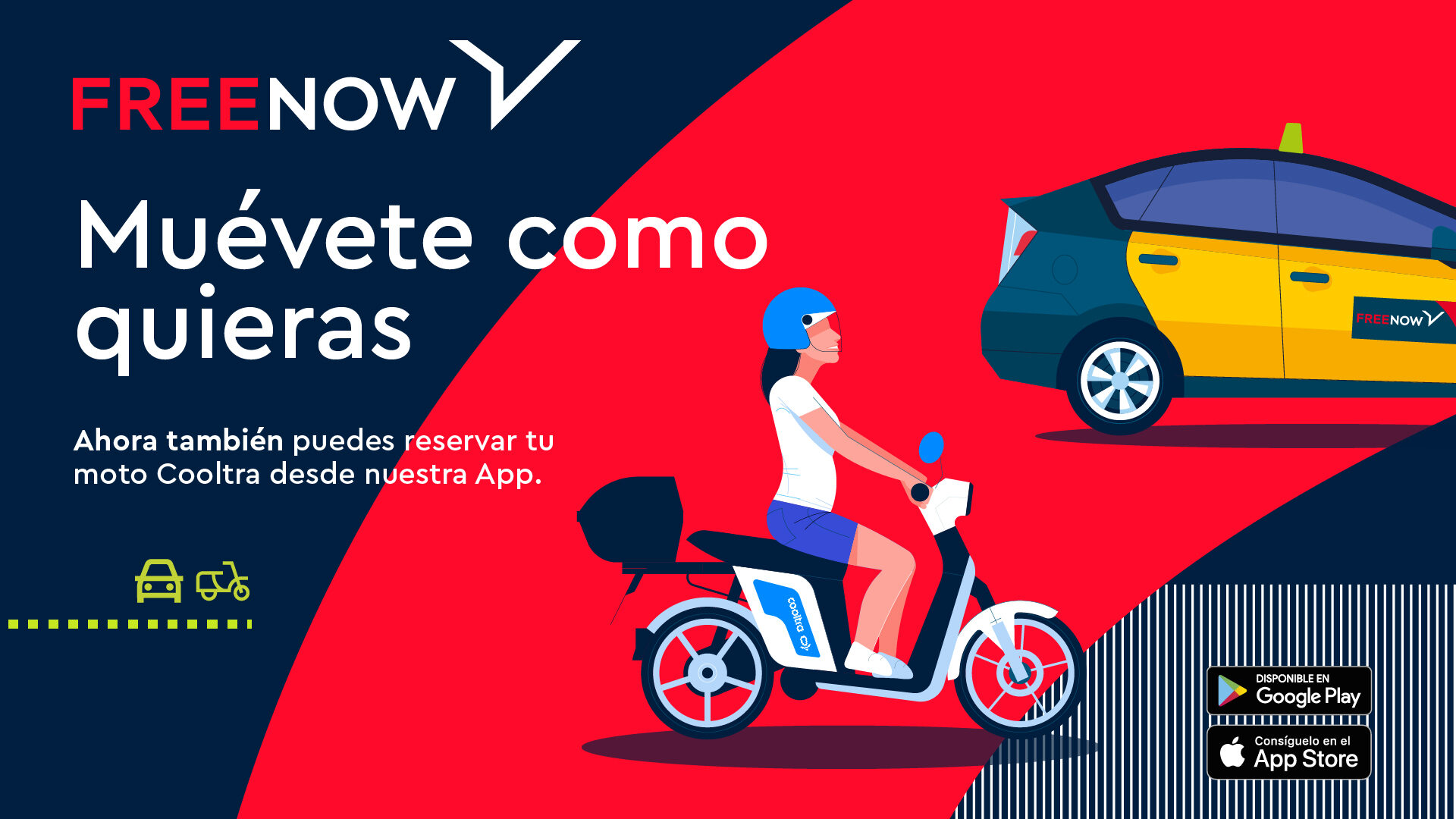 Free Now alquiler de motos Cooltra