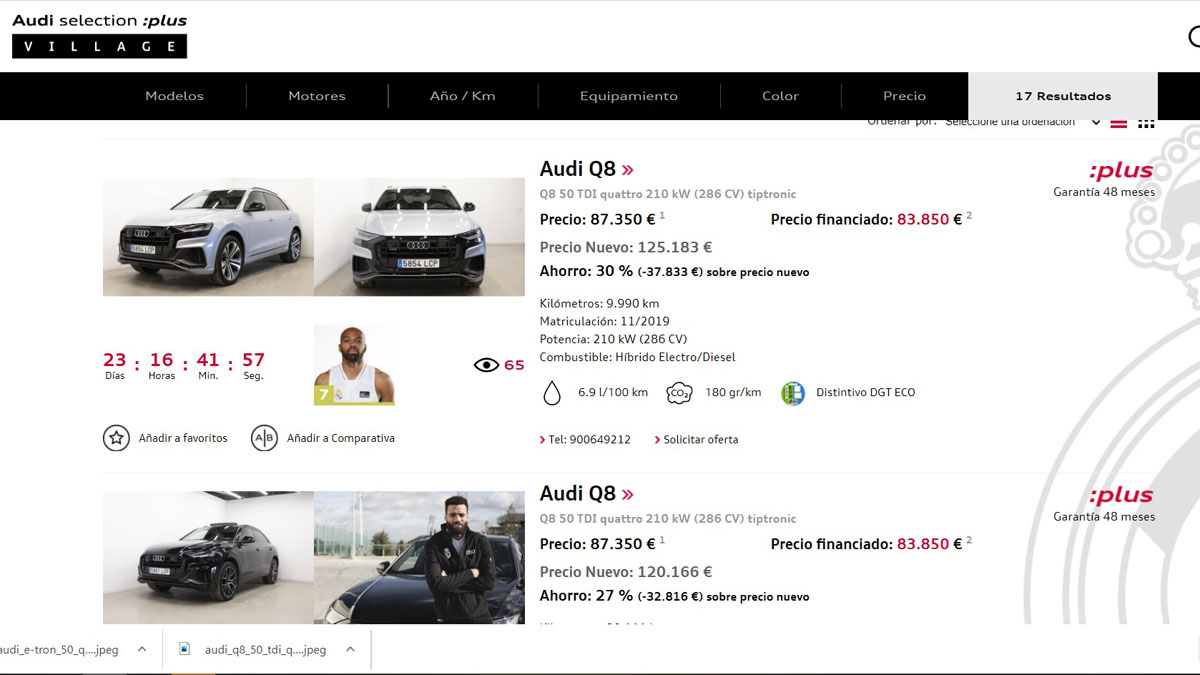 Ya puedes comprar los Audi seminuevos de los jugadores del Real Madrid de baloncesto 1 aperturaok 1