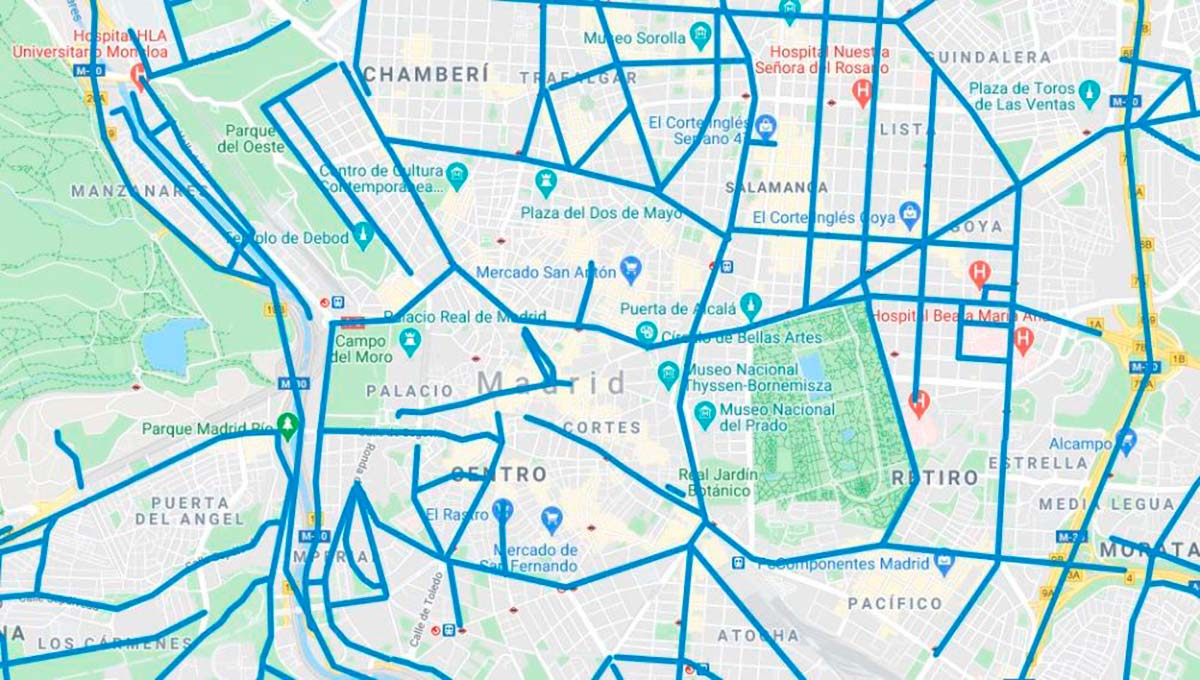 mapa interactivo temporal madrid