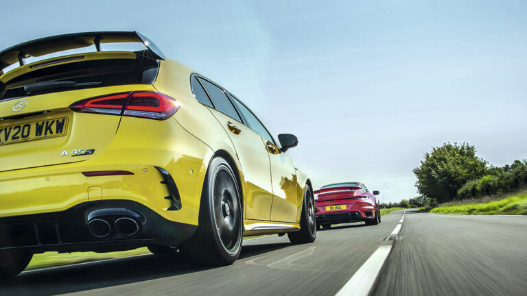 mercedes amg a45 vs porsche 911 2
