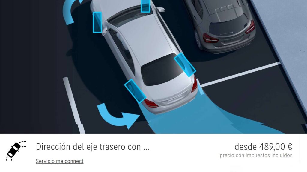 Ejemplo de equipamiento por suscripción en Mercedes
