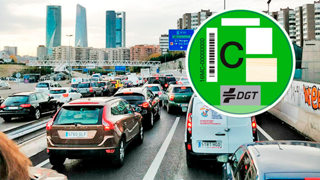 madrid distrito centro etiqueta c pegatina de la DGT