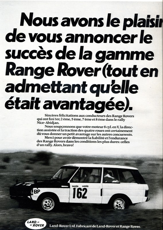 Anuncio Land Rover Dakar 1979