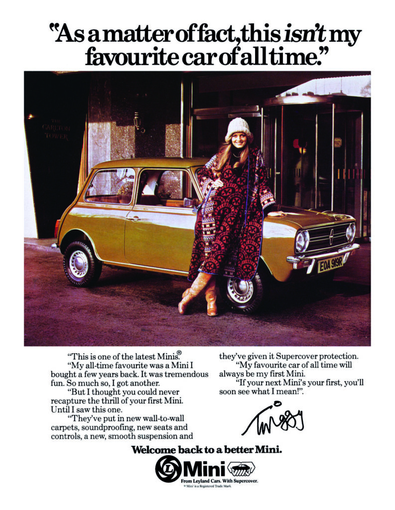 Mini ad with Twiggy 1977 small