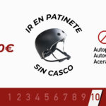 10. En patinete eléctrico, siempre con casco