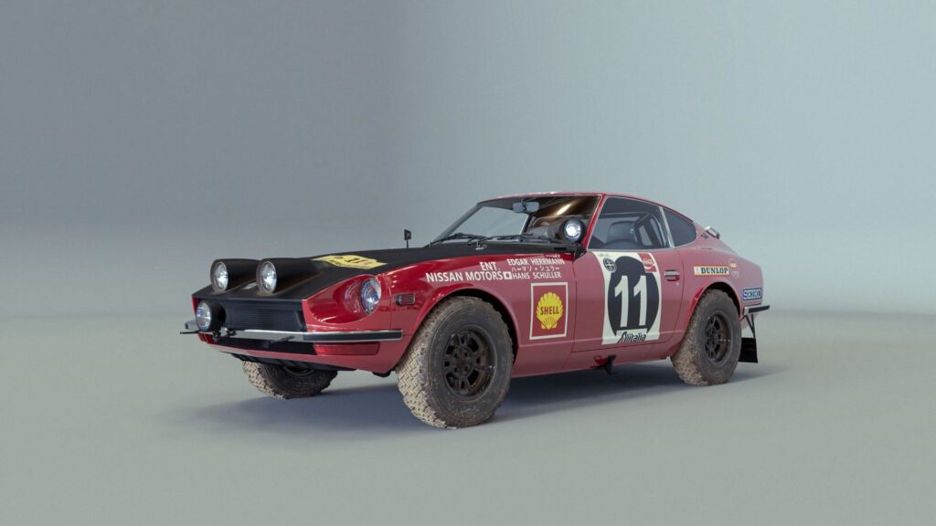 Datsun 240 Z (o Nissan Fairlady Z) ganador del Rally Safari en 1971.