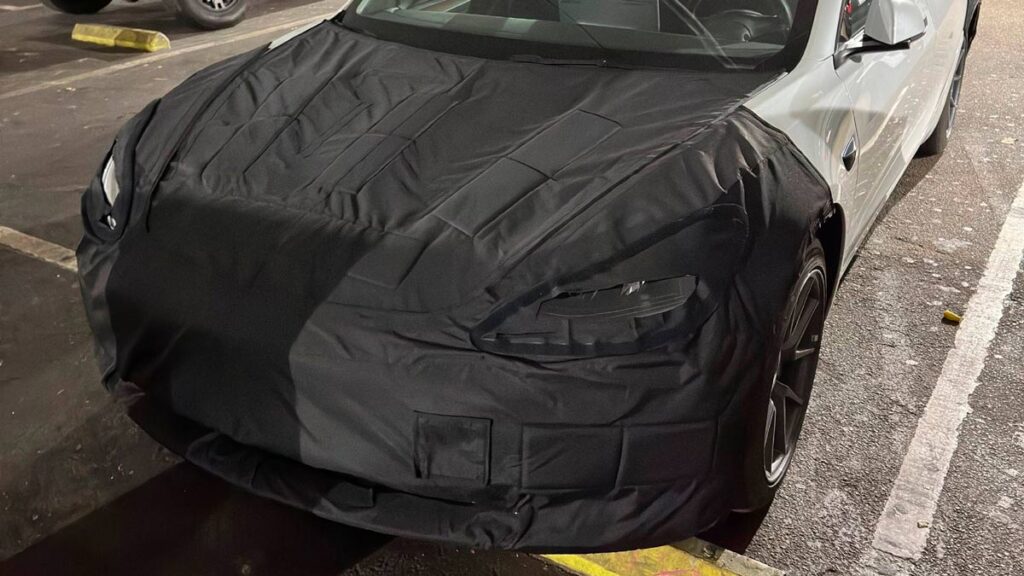 Tesla camuflado delante